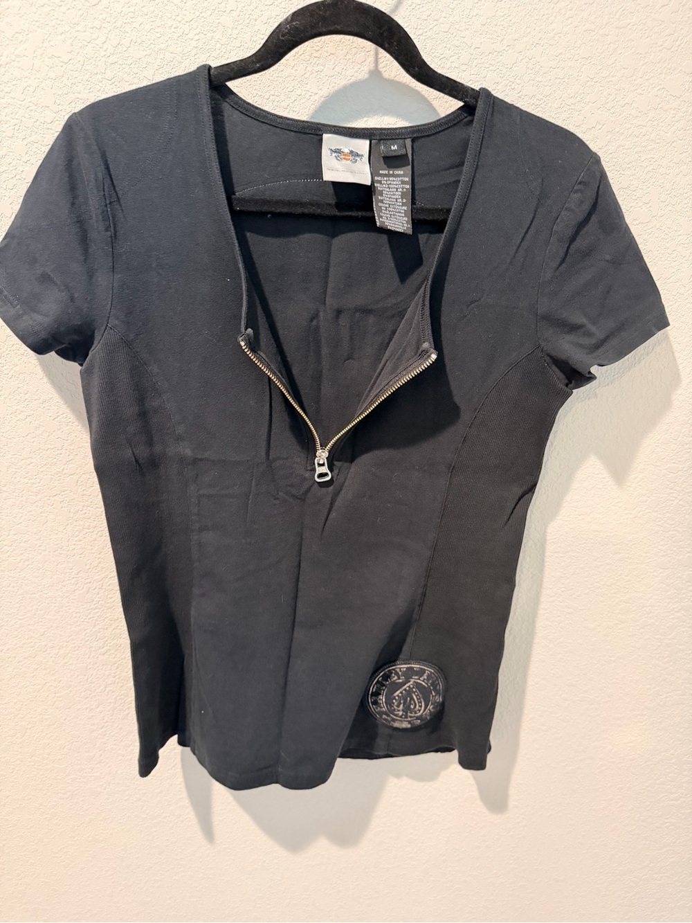 Harley-Davidson Black Short-Sleeve Zip Front Tee - Picture 5 of 5